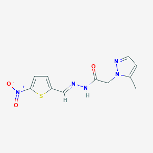 2-(5-methyl-1H-pyrazol-1-yl)-N'-[(E)-(5-nitrothiophen-2-yl)methylidene]acetohydrazide