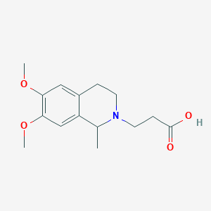 molecular formula C15H21NO4 B14151462 3,4-Dihydro-6,7-dimethoxy-1-methyl-2(1H)-isoquinolinepropanoic acid CAS No. 14317-59-0