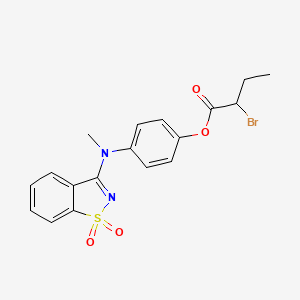 4-[(1,1-Dioxido-1,2-benzothiazol-3-yl)(methyl)amino]phenyl 2-bromobutanoate