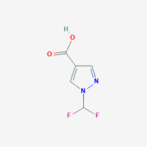 molecular formula C5H4F2N2O2 B1415155 1-(difluoromethyl)-1H-pyrazole-4-carboxylic acid CAS No. 1174305-81-7