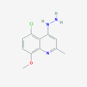 molecular formula C11H12ClN3O B14151569 5-Chloro-4-hydrazinyl-8-methoxy-2-methylquinoline CAS No. 203626-34-0