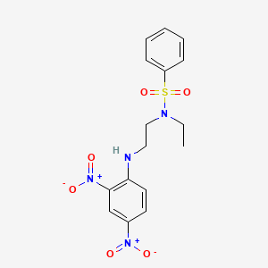 molecular formula C16H18N4O6S B14151654 N-[2-[(2,4-Dinitrophenyl)amino]ethyl]-N-ethylbenzenesulfonamide CAS No. 347355-80-0