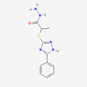 molecular formula C11H13N5OS B14151668 2-[(5-Phenyl-1H-1,2,4-triazol-3-yl)sulfanyl]propanehydrazide CAS No. 88743-60-6