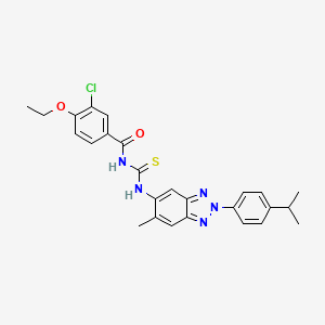 3-chloro-4-ethoxy-N-({6-methyl-2-[4-(propan-2-yl)phenyl]-2H-benzotriazol-5-yl}carbamothioyl)benzamide