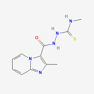 molecular formula C11H13N5OS B14151699 N-methyl-2-[(2-methylimidazo[1,2-a]pyridin-3-yl)carbonyl]hydrazinecarbothioamide CAS No. 144835-68-7