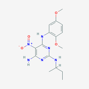 2-N-butan-2-yl-4-N-(2,5-dimethoxyphenyl)-5-nitropyrimidine-2,4,6-triamine