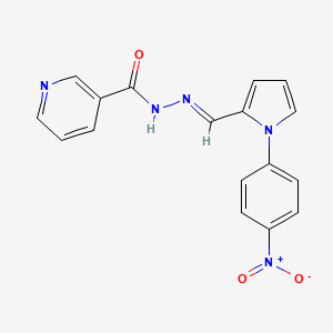 molecular formula C17H13N5O3 B14151719 N'-{(E)-[1-(4-nitrophenyl)-1H-pyrrol-2-yl]methylidene}pyridine-3-carbohydrazide 