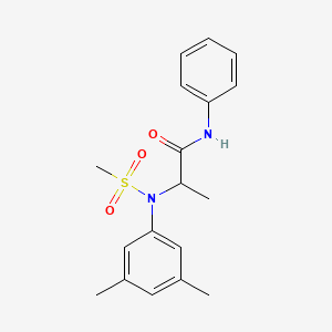 molecular formula C18H22N2O3S B14151754 2-[(3,5-dimethylphenyl)(methylsulfonyl)amino]-N-phenylpropanamide CAS No. 1048668-06-9