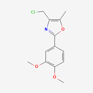 molecular formula C13H14ClNO3 B1415181 4-(Chloromethyl)-2-(3,4-dimethoxyphenyl)-5-methyl-1,3-oxazole CAS No. 907200-66-2