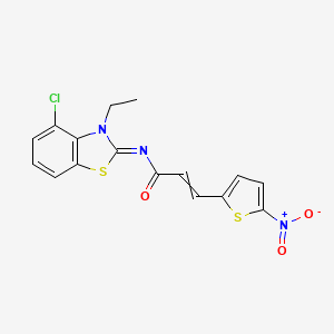 N-(4-Chloro-3-ethyl-1,3-benzothiazol-2(3H)-ylidene)-3-(5-nitrothiophen-2-yl)prop-2-enamide