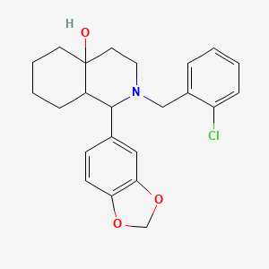 molecular formula C23H26ClNO3 B14151884 1-(1,3-Benzodioxol-5-yl)-2-[(2-chlorophenyl)methyl]-1,3,4,5,6,7,8,8a-octahydroisoquinolin-4a-ol CAS No. 1005072-40-1