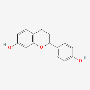 molecular formula C15H14O3 B14151888 3,4-Dihydro-2-(4-hydroxyphenyl)-2H-1-benzopyran-7-ol CAS No. 494-48-4