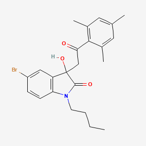 molecular formula C23H26BrNO3 B14151912 5-bromo-1-butyl-3-hydroxy-3-[2-oxo-2-(2,4,6-trimethylphenyl)ethyl]-1,3-dihydro-2H-indol-2-one CAS No. 689758-91-6