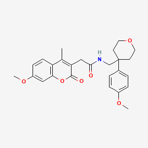 2-(7-methoxy-4-methyl-2-oxo-2H-chromen-3-yl)-N-{[4-(4-methoxyphenyl)tetrahydro-2H-pyran-4-yl]methyl}acetamide