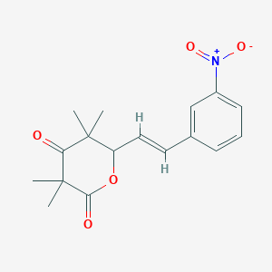 molecular formula C17H19NO5 B14151937 3,3,5,5-tetramethyl-6-[(E)-2-(3-nitrophenyl)ethenyl]oxane-2,4-dione CAS No. 573934-32-4