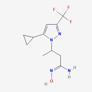 molecular formula C11H15F3N4O B14151967 (1Z)-3-[5-cyclopropyl-3-(trifluoromethyl)-1H-pyrazol-1-yl]-N'-hydroxybutanimidamide CAS No. 1006319-24-9