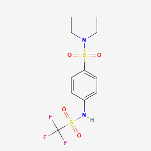 molecular formula C11H15F3N2O4S2 B14152006 N,N-Diethyl-4-[(trifluoromethanesulfonyl)amino]benzene-1-sulfonamide CAS No. 88966-56-7