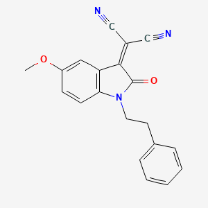 2-(5-Methoxy-2-oxo-1-phenethyl-1,2-dihydro-indol-3-ylidene)-malononitrile