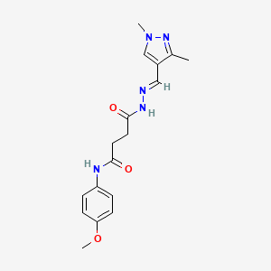 molecular formula C17H21N5O3 B14152046 4-{(2E)-2-[(1,3-dimethyl-1H-pyrazol-4-yl)methylidene]hydrazinyl}-N-(4-methoxyphenyl)-4-oxobutanamide 