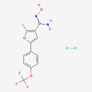 molecular formula C13H12ClF3N2O3 B1415207 N-羟基-2-甲基-5-(4-三氟甲氧基苯基)呋喃-3-甲酰胺；盐酸盐 CAS No. 1993797-80-0