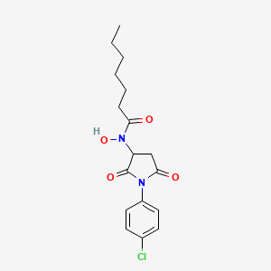 N-[1-(4-chlorophenyl)-2,5-dioxopyrrolidin-3-yl]-N-hydroxyheptanamide