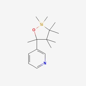 molecular formula C15H25NOSi B14152112 3-(2,2,3,3,4,4,5-Heptamethyl-1,2-oxasilolan-5-yl)pyridine CAS No. 88780-43-2