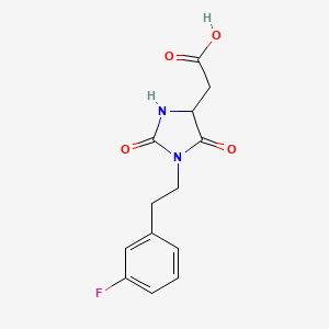 {1-[2-(3-Fluorophenyl)ethyl]-2,5-dioxoimidazolidin-4-yl}acetic acid