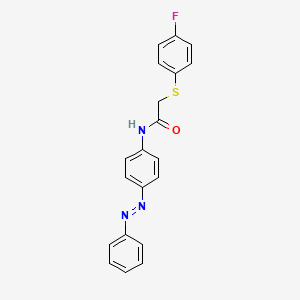 (E)-2-((4-fluorophenyl)thio)-N-(4-(phenyldiazenyl)phenyl)acetamide