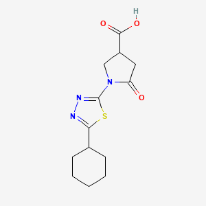 molecular formula C13H17N3O3S B1415224 1-(5-环己基-1,3,4-噻二唑-2-基)-5-氧代吡咯烷-3-羧酸 CAS No. 2173089-79-5