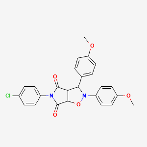 molecular formula C25H21ClN2O5 B14152283 5-(4-chlorophenyl)-2,3-bis(4-methoxyphenyl)dihydro-2H-pyrrolo[3,4-d][1,2]oxazole-4,6(3H,5H)-dione CAS No. 1023832-98-5