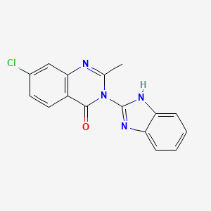 molecular formula C16H11ClN4O B14152355 3-(1H-1,3-benzimidazol-2-yl)-7-chloro-2-methyl-4(3H)-quinazolinone CAS No. 338794-00-6