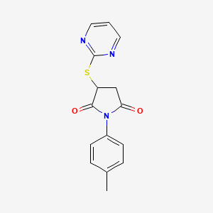 1-(4-Methylphenyl)-3-[(pyrimidin-2-yl)sulfanyl]pyrrolidine-2,5-dione