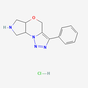 molecular formula C13H15ClN4O B1415238 3-Phenyl-6,7,8,8a-tetrahydro-4h,5ah-pyrrolo[3,4-b][1,2,3]triazolo[1,5-d][1,4]oxazine hydrochloride CAS No. 2108848-06-0