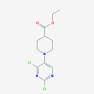molecular formula C12H15Cl2N3O2 B1415240 Ethyl 1-(2,4-dichloropyrimidin-5-yl)piperidine-4-carboxylate CAS No. 2173090-36-1