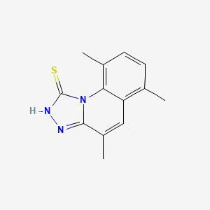 molecular formula C13H13N3S B1415241 4,6,9-三甲基[1,2,4]三唑并[4,3-a]喹啉-1-硫醇 CAS No. 2173136-94-0