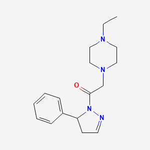 2-(4-Ethylpiperazin-1-yl)-1-(3-phenyl-3,4-dihydropyrazol-2-yl)ethanone