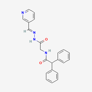 N-[2-oxo-2-[2-(3-pyridinylmethylidene)hydrazinyl]ethyl]-2,2-diphenylacetamide