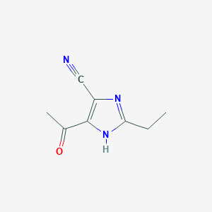 molecular formula C8H9N3O B1415245 5-乙酰基-2-乙基-3H-咪唑-4-腈 CAS No. 1378574-88-9