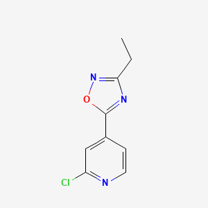 molecular formula C9H8ClN3O B1415259 2-氯-4-(3-乙基-1,2,4-噁二唑-5-基)吡啶 CAS No. 1120245-50-2
