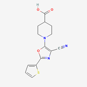 molecular formula C14H13N3O3S B1415278 1-[4-氰基-2-(2-噻吩基)-1,3-噁唑-5-基]哌啶-4-羧酸 CAS No. 1105195-76-3