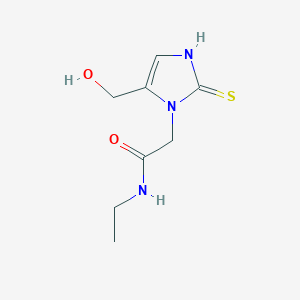 molecular formula C8H13N3O2S B1415281 N-ethyl-2-[5-(hydroxymethyl)-2-mercapto-1H-imidazol-1-yl]acetamide CAS No. 1105190-25-7