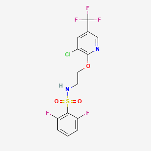 molecular formula C14H10ClF5N2O3S B1415283 N-(2-{[3-chloro-5-(trifluoromethyl)-2-pyridinyl]oxy}ethyl)-2,6-difluorobenzenesulfonamide CAS No. 1092344-14-3