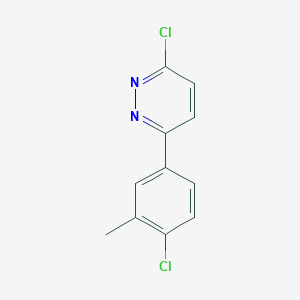 molecular formula C11H8Cl2N2 B1415285 3-氯-6-(4-氯-3-甲基苯基)吡啶嗪 CAS No. 855784-90-6
