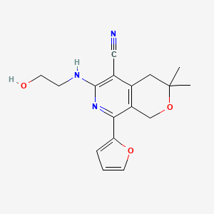 8-(Furan-2-yl)-6-(2-hydroxyethylamino)-3,3-dimethyl-1,4-dihydropyrano[3,4-c]pyridine-5-carbonitrile