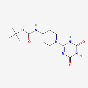 molecular formula C13H21N5O4 B1415301 叔丁基[1-(4-羟基-6-氧代-1,6-二氢-1,3,5-三嗪-2-基)哌啶-4-基]氨基甲酸酯 CAS No. 2173113-72-7