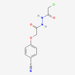 molecular formula C11H10ClN3O3 B1415302 2-氯-n'-[(4-氰基苯氧基)乙酰基]乙酰肼 CAS No. 2173136-52-0