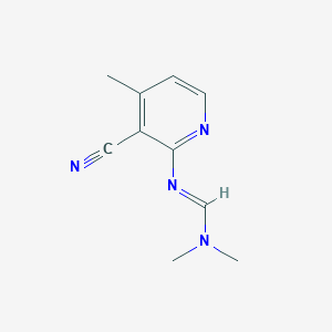 molecular formula C10H12N4 B1415304 N'-(3-cyano-4-methylpyridin-2-yl)-N,N-dimethylimidoformamide CAS No. 2169737-77-1