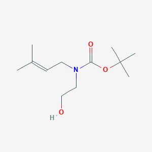 molecular formula C12H23NO3 B1415306 叔丁基(2-羟乙基)(3-甲基丁-2-烯-1-基)氨基甲酸酯 CAS No. 869557-80-2