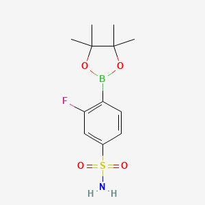 molecular formula C12H17BFNO4S B1415310 3-氟-4-(4,4,5,5-四甲基-[1,3,2]二氧杂硼烷-2-基)苯磺酰胺 CAS No. 1412905-35-1