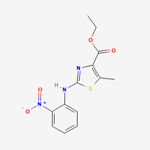 molecular formula C13H13N3O4S B1415318 5-甲基-2-(2-硝基苯基氨基)-噻唑-4-羧酸乙酯 CAS No. 2197054-21-8